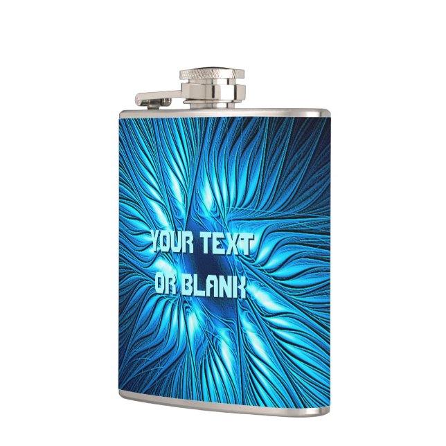 Carved Blue Star Hip Flask (Left)