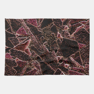 Carved brown rock style texture tea towel
