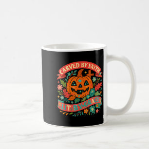 Carved By Faith Lit Grace Cute Fall Pumpkin Coffee Mug