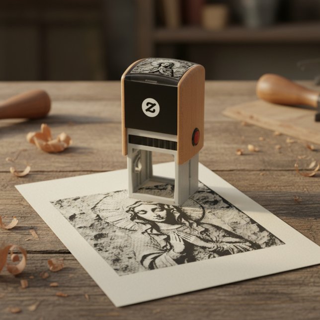 Carved Devotion  Wooden Mary Self-inking Stamp (Creator Uploaded)