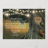 Carved Grandfather Oak Tree Wedding Invitations