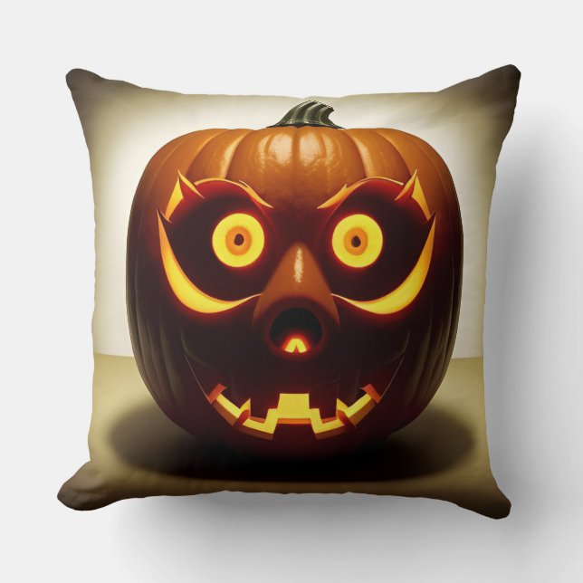 Carved Halloween Pumpkin Cushion (Front)