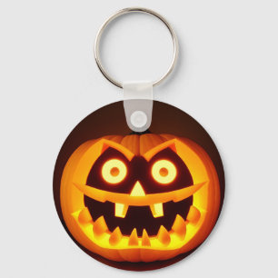 Carved Halloween Pumpkin Key Ring
