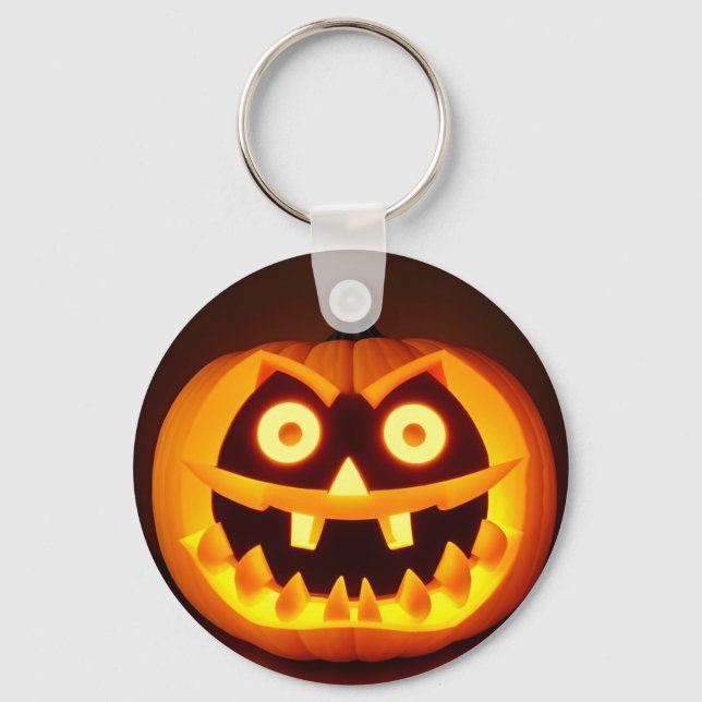 Carved Halloween Pumpkin Key Ring (Front)