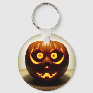 Carved Halloween Pumpkin Key Ring