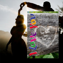 CARVED HEART I LOVE YOU PERSONALIZE