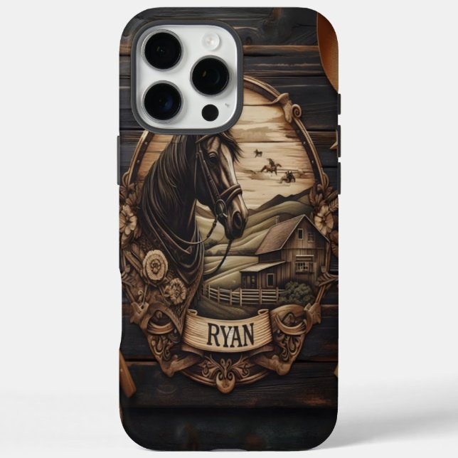 Carved Horse Farm Scene Case-Mate iPhone Case (Back)