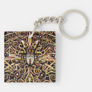 Carved House Key Ring