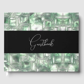 Carved Ice Texture Wedding Guest Book