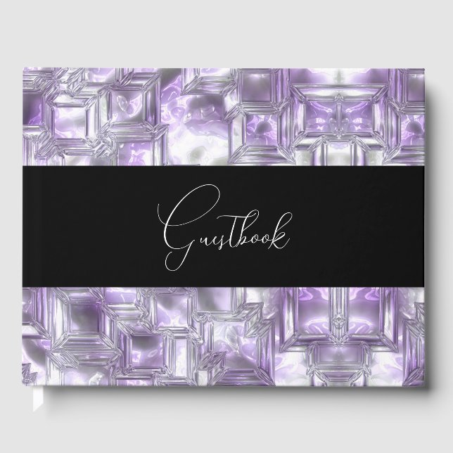 Carved Ice Texture Wedding Guest Book (Front)