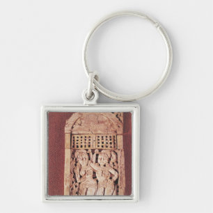 Carved Indian plaque Key Ring