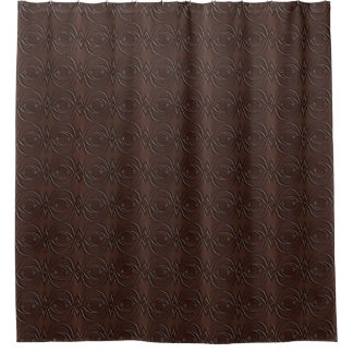 Carved Leather Look Brown Seamless Pattern Shower Curtain