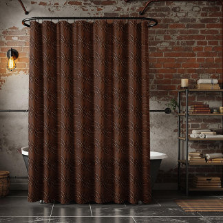 Carved Leather Look Brown Seamless Pattern Shower Curtain