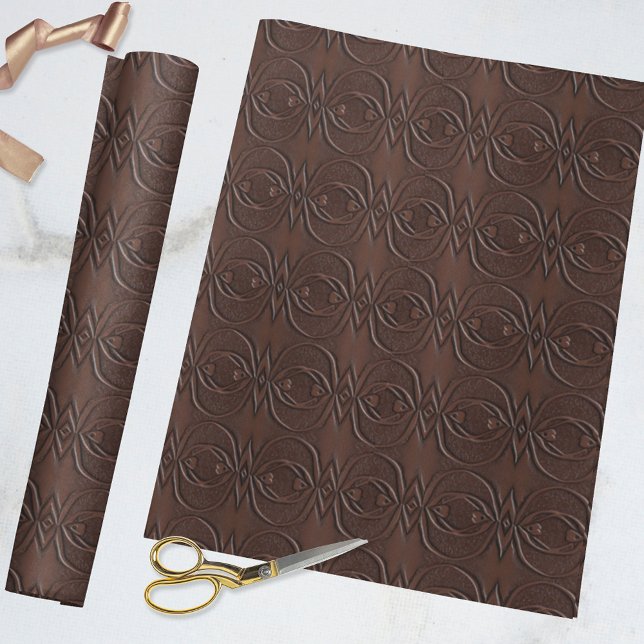 Carved Leather Look Brown Seamless Pattern Wrapping Paper (Creator Uploaded)