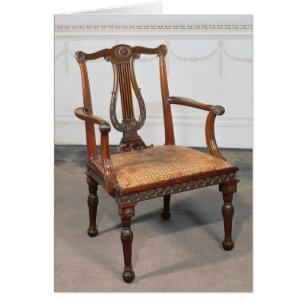 Carved lyre-back chair, supplied by