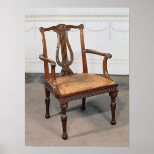 Carved lyre-back chair, supplied by poster