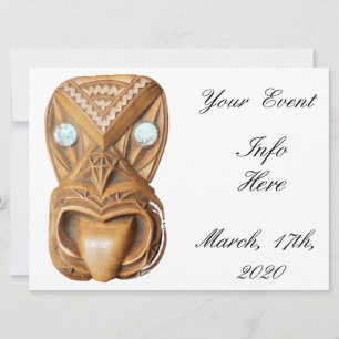 Carved Maori Tiki Face Thunder_Cove