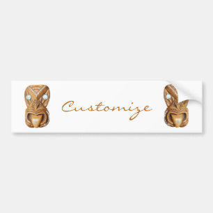 Carved Maori Tiki Face Thunder_Cove Bumper Sticker
