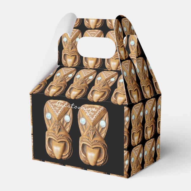 Carved Maori Tiki Face Thunder_Cove Favour Box (Front Side)