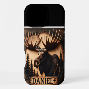 Carved Moose Head Sign iPhone 16 Pro Max Case