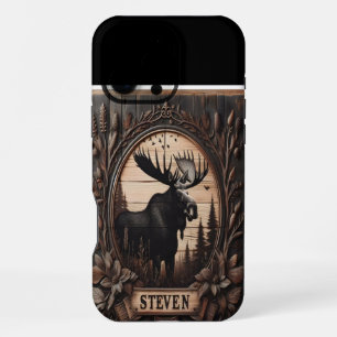 Carved Moose Sign iPhone 16 Pro Max Case