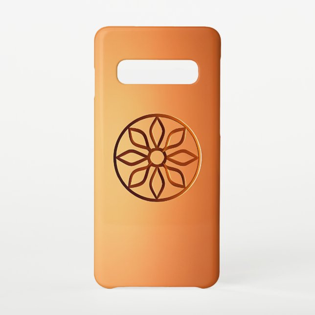 Carved Motif Design on Brown Samsung Galaxy Case (Back)