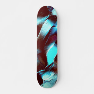 Carved of matte metal, in brown to cyan gradient skateboard