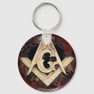 Carved Plaque Masonic Key Chain