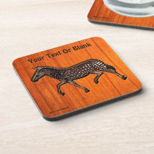 Carved Polka Dot Zebra Square Coaster