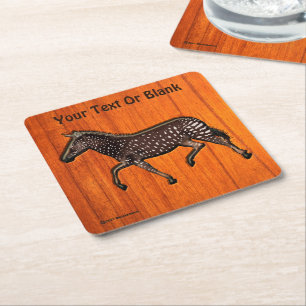 Carved Polka Dot Zebra Square Paper Coaster