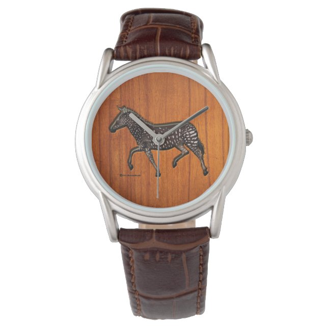Carved Polka Dot Zebra Watch (Front)
