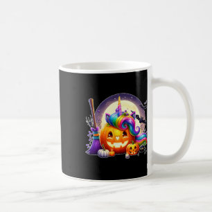 Carved Pumpkin As Unicorn Face Halloween Matching Coffee Mug