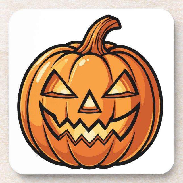 Carved Pumpkin Close-up Coaster (Front)