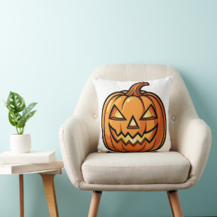 Carved Pumpkin Close-up Cushion