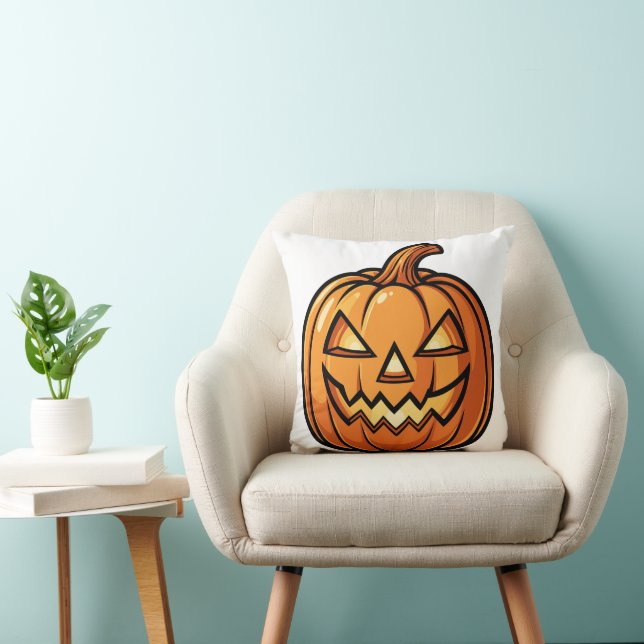 Carved Pumpkin Close-up Cushion (Chair)