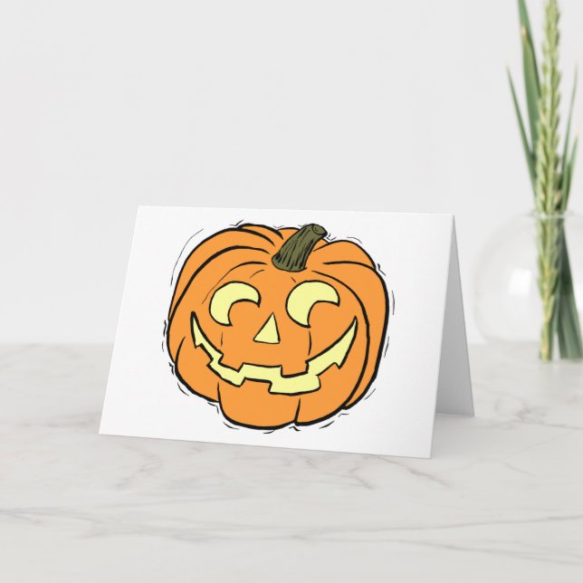 Carved Pumpkin Face Card (Front)