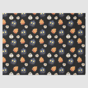 Carved Pumpkin Orange Crystals Roses Halloween Tissue Paper