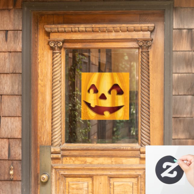Carved pumpkin smiling Halloween design (Home Door)