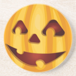 Carved pumpkin smiling Halloween design Coaster