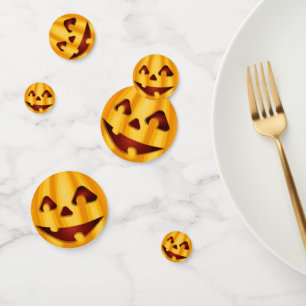 Carved pumpkin smiling Halloween design Confetti