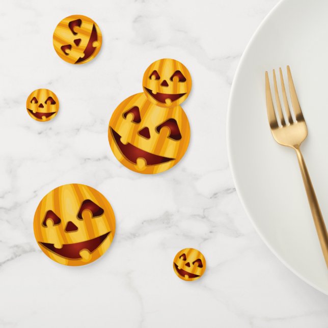 Carved pumpkin smiling Halloween design Confetti (Group)