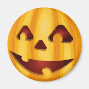 Carved pumpkin smiling Halloween design Magnet
