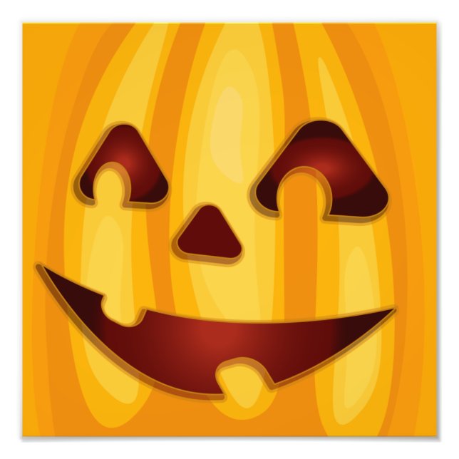 Carved pumpkin smiling Halloween design Photo Print (Front)