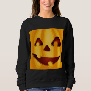 Carved pumpkin smiling Halloween design Sweatshirt