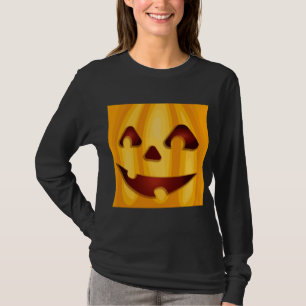 Carved pumpkin smiling Halloween design T-Shirt