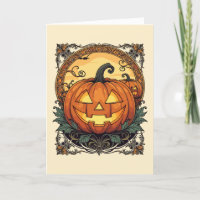 Carved Pumpkin With Decorative Border