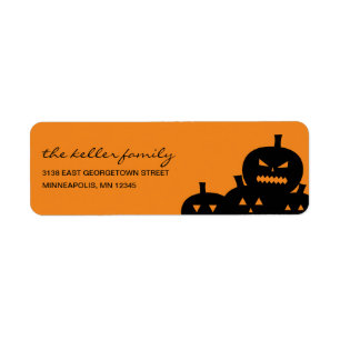 Carved Pumpkins Halloween Address Label Return Address Label