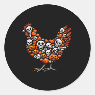 Carved Pumpkins Halloween Chicken Cute Shape Farme Classic Round Sticker