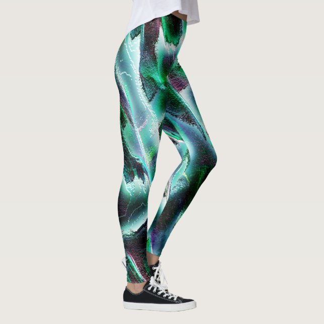 Carved roughness of virtual rivers and rainforest? leggings (Right)