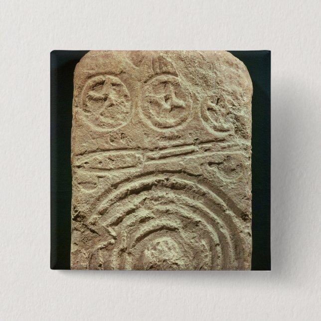 Carved Stele 15 Cm Square Badge (Front)